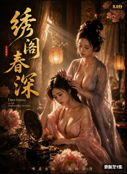 芒果短剧古风权谋短剧《绣阁春深》宅斗题材海报